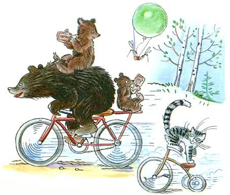 медведи на велосипеде