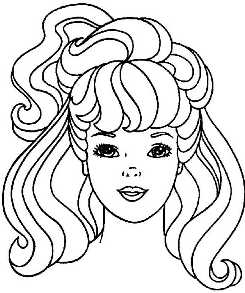 Раскраска девочка с волосами